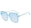 Occhiali da sole quadrati oversize alla moda con montatura azzurra trasparente e sfumata - Blu Trasparente