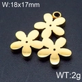 Colgante de flor dorada para pendientes de 18x17mm y 2g de peso para joyería artesanal - Dorado (KLJ6511-Z)