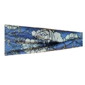 Blue headband with white floral pattern made of soft breathable silky fabric - 27# Blue White Pattern