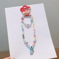 Kids Christmas jewelry set with blue sweater bear charm and macaron colored beads - 7# Blue Bear