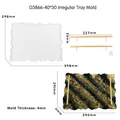 Irregular DIY tray resin mold set with white silicone and golden metal handles - D3866-40*30cm Irregular Tray Mold