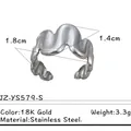 Edelstahlring für Damen im unregelmäßigen Wellendesign mit Silberfinish und 18K Vergoldung - Wellenform / Silber Wellen-Stil