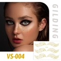 Gilding face tattoo stickers VS-004 with gold glitter freckles for festive makeup look - VS004 (Gold Glitter Waves)
