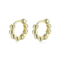 Eleganti orecchini a cerchio con perline placcati oro 18K e design a bolle lucido - Ear Cuffs con Perline Oro 18K / Oro