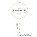 Maattabel voor Y-halsketting met kralenkwastje en verstelbare goudkleurige ketting - Y-vorm Ronde Kraal Kwastje Hanger Ketting