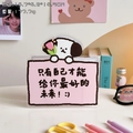 Pink acrylic Pochacco desk organizer with cartoon character and motivational message - 3# Best Future - Pink Dog