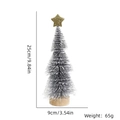 Miniature flocked Christmas tree with snow coating, gold star topper, and wood base, 25cm height - 25CM Silver Snow Dipped