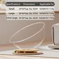 Größentabelle für transparentes Kapsel-Katzenbett mit Holzsockel in drei Durchmessern - Extra Groß (42cm Durchmesser) / Transparent/Naturholz