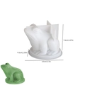 3D frog silicone mold for candles and resin crafts with product dimensions and sample - Frog