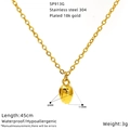 Minimalist 18K gold plated tulip pendant necklace made of 304 stainless steel - Tulip Style (SP913G)