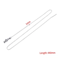 Verstelbare 44cm roestvrijstalen ketting zilver 1mm breedte voor doe-het-zelf sieraden - 44cm-Staal-Hoekketting 1,2mm
