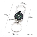 Silver zinc alloy multifunctional compass keychain with black dial for outdoor activities - Compass Bottle Opener