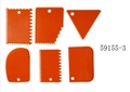 Set di 6 raschietti per torte in plastica arancione con bordi lisci e seghettati - Arancione (59155-3)