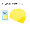 Nylon bright yellow adult swim cap with durable flatlock stitching and packaging - One Size / Nylon Bright Yellow