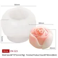 3D rose silicone flower mold ZW-323 for handmade candles and resin crafts 68x70x51mm - Rose ZW-323 / Mold 68x70x51mm