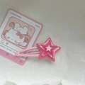 Y2K dopamine style star-shaped hair clip in glittery bright pink resin finish - Rose Red Double Layer Star Clip