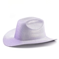 Cappello da cowboy occidentale a righe viola e bianche con tesa larga per feste - Modello Twill Viola e Bianco / Viola