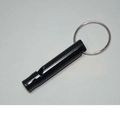 Portable black aluminum alloy survival whistle with key ring for outdoor activities - Black