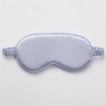 Elegant lavender faux silk sleep mask with smooth satin finish and wide elastic strap - No.100 Purple