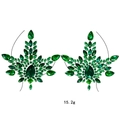 Bijoux de corps en résine verte avec cristaux en forme de goutte et de feuille - XT-18/Gemmes Feuilles Vertes