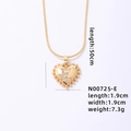 Golden heart pendant necklace with letter E and sparkling crystals, length 50cm - Letter E