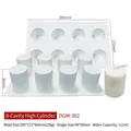 8-fach hohe zylindrische Silikonform für DIY-Kerzen und Seifen in reinem Weiß-Design - 8-Loch Hoher Zylinder DGM-302