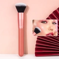 Rosegouden blush penseel met zachte zwart-witte haren voor een vlekkeloze poedermake-up - Ronde Blush Kwast / Klein / Oranje