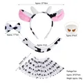 5-piece cow costume set with headband, bowtie, nose, tail, and tutu for Halloween party - Soft Horned Cow 4-Piece + Tutu