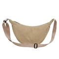 Bolso bandolera de pana beige con correa ajustable y cierre de hebilla negra - Caqui