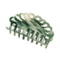 Elegant green and white marble patterned fan-shaped hair claw clip for women - Green & White Marble Fan (Grab 3)