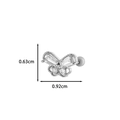 Silver butterfly cartilage stud earring with clear cubic zirconia wings and sizing info - Butterfly Style (1# Silver)