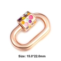 Golden oval screw clasp with colorful enamel dots, size 15.0x22.0mm for DIY jewelry - Style 53 (Gold Multi-color Enamel Dots Clasp)