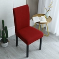 Elastic red thickened chair cover in textured fabric for dining chairs at home - General Specification / Burgundy