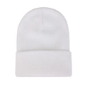 Classic white ribbed knit beanie hat for winter outdoor warmth and casual hip-hop style - L (54-60cm) / White