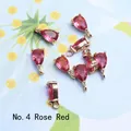 Pear-shaped rose red crystal pendant with gold-plated frame for DIY jewelry making - 4*8mm / Rose Red