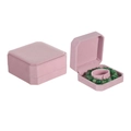 Pink octagonal velvet jewelry box with inner soft pillow for bracelets and bangles - Light Pink