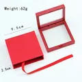 Vibrant red floating jewelry display case set with PE film, sleeve and ribbon - Red Drawer Type PE Suspension Box