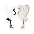 Flying crane silicone mold for resin crafts and cake decoration showing product and mold - B98 Standing Pose / Gray