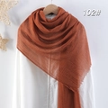 Sciarpa da donna in cotone e lino arancione caramello, hijab leggero stile etnico - Marrone
