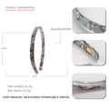Minimalist geometric acetate headband with taupe marble pattern and size specifications - Pattern Green