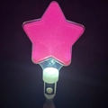 Glow-in-the-dark pink star wand with functional push button for parties and events - Thickened Star Wand Pink