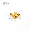 18K PVD gold plated 304 stainless steel letter M pendant for DIY jewelry making - Letter M / Gold