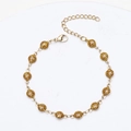 Detail of 18K gold plated bracelet with glitter-filled round beads and lobster clasp - Bracelet 17+5cm / Gold + Yellow