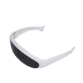 Futuristic white frame cat eye pet sunglasses with black integrated lenses for dogs - One-piece Black