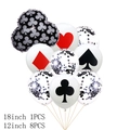 Poker theme balloon set with red black white latex and 18-inch club foil balloons - Poker Balloon Bouquet Style C