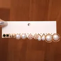 Juego de 6 pares de elegantes pendientes de perlas sintéticas y metal dorado - Pin de Plata-Dorado (Juego de 12 Piezas)