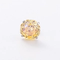Octagon cut yellow zircon stud earring with silver titanium steel four-prong setting - Yellow Rose