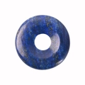 Lapis Lazuli natural stone donut pendant with deep blue tones and golden pyrite specks - Lapis Lazuli