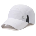 Cappellino da baseball bianco a asciugatura rapida con mesh traspirante e logo geometrico - Bianco