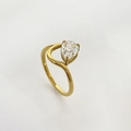 Minimalist 18K gold plated bypass ring featuring a pear-cut zircon teardrop gemstone - US 6 / Water Drop Zirconia